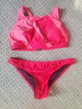 Adidas Pink Two-Piece Swim Set